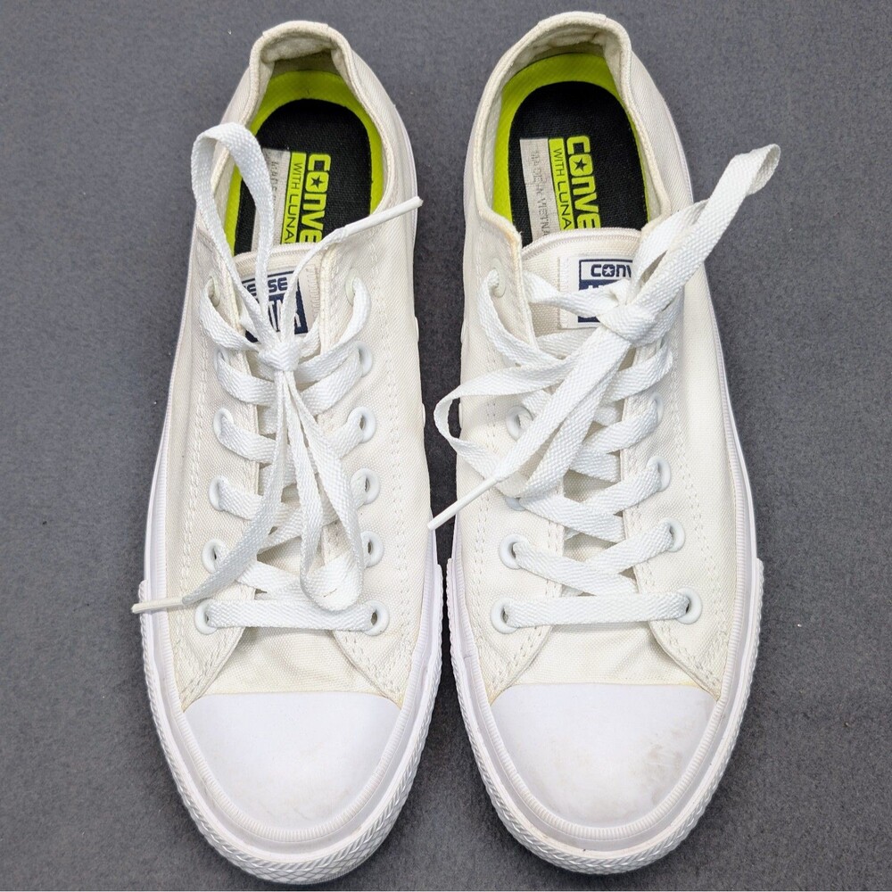 Converse Chuck Taylor All Star II 2 Low Top White Men's 8 Women's 10 Lunarlon